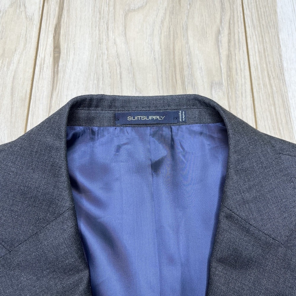 SUITSUPPLY Vitale Barberis Perennial Wool Lazio Sport Coat Mens 44R Slim Gray - Picture 2 of 16